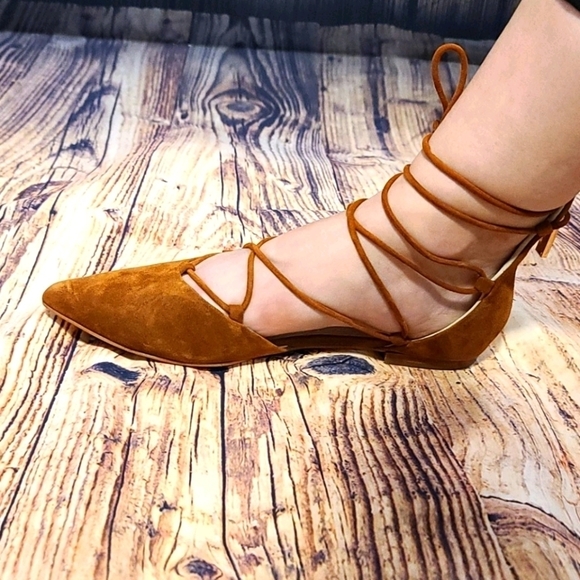 LOUISE et Cie Lo-Abri Ghillie Lace Up ballerina Flats size US 6.5 Leather Ballet - Picture 2 of 16